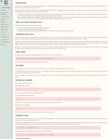 JavaScript documentation